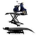 Hydrauliczny Podnośnik Nożycowy do Motocykli 360 kg 210–780 mm z Rampą