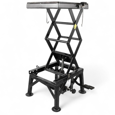 Podnośnik Hydrauliczny Motocyklowy 135 kg 35–87 cm z Gumowaną Platformą