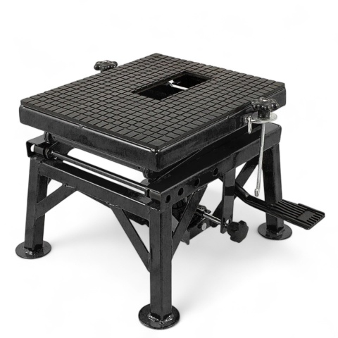 Podnośnik Hydrauliczny Motocyklowy 135 kg 35–87 cm z Gumowaną Platformą