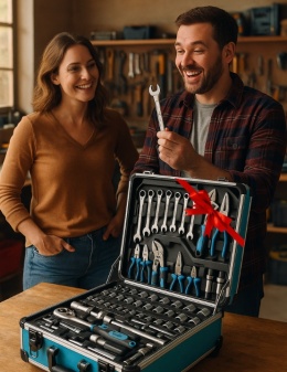 Zestaw Narzędzi Warsztatowych 1200 Elementów Walizka Klucze Bity Nasadki