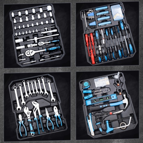 Zestaw Narzędzi 1300 el. Walizka na Kółkach Bity Klucze Nasadki Śrubokręty