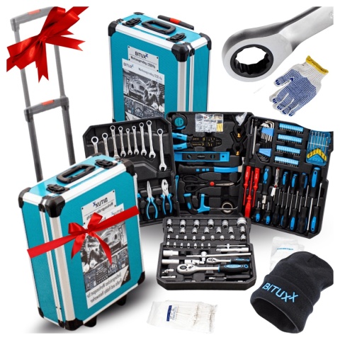Zestaw Narzędzi BITUXX 1200 Elementów Walizka na Kółkach Warsztatowa