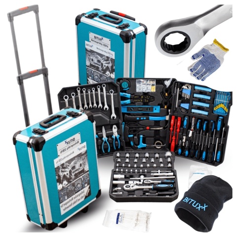 Zestaw Narzędzi BITUXX 1200 Elementów Walizka na Kółkach Warsztatowa
