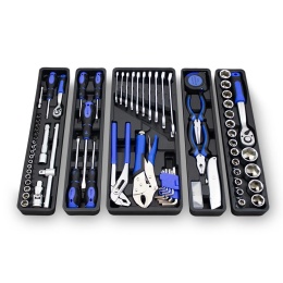 skrzynka narzędziowa 85el niebieska zestaw warsztatowy trwały organizacja