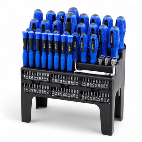 Zestaw wkrętaków i bitów 100 el. Torx PH PZ SL Hex z grzechotką magnetyczne