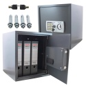 sejf elektroniczny na dokumenty zamek kodowy 6-cyfrowy szary stalowy mocny