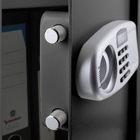 sejf elektroniczny 52cm zamek kodowy 6-cyfrowy czarny stalowy na ścianę