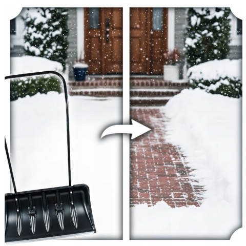 łopata do śniegu zgarniacz pług śnieżny 80cm z rolkami aluminiowa krawędź