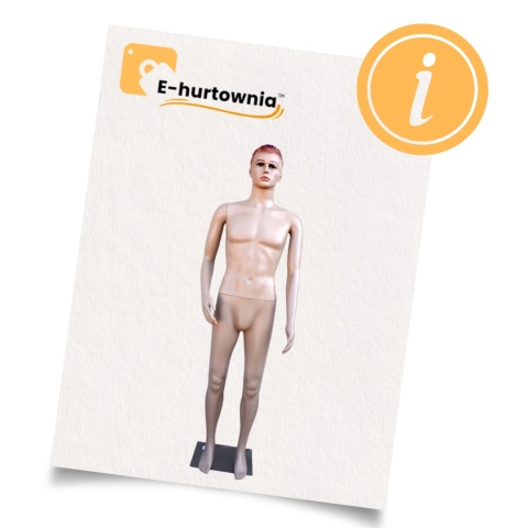 Manekin Męski Wystawowy Pełnopostaciowy 185 cm Ruchomy Naturalny