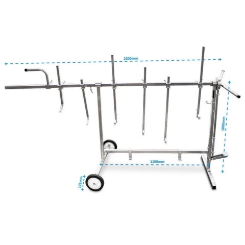 stojak lakierniczy obrotowy samochodowy 6 ramienny regulowany 220 cm