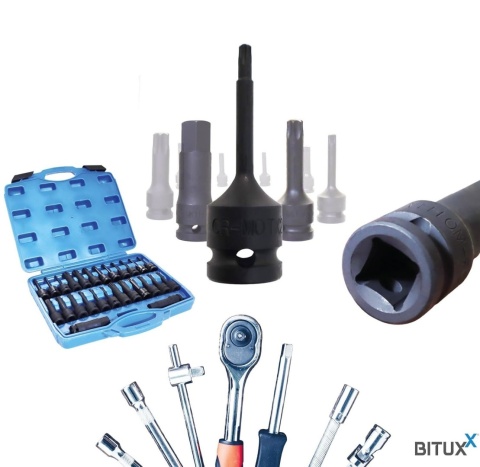 Nasadki Udarowe 1/2" Torx Spline Sześciokąt 26 szt Cr-Mo