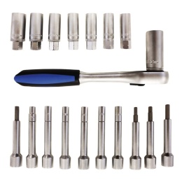 Zestaw nasadek do montażu amortyzatorów z gzechotką 1/2