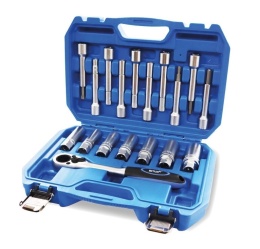 Zestaw nasadek do montażu amortyzatorów z gzechotką 1/2