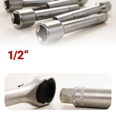 Zestaw nasadek do montażu amortyzatorów z gzechotką 1/2" 18 elementów