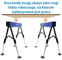 Koziołek warsztatowy składany 600 kg Stojak Roboczy regulacja 62-87 cm
