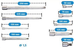 Przedłużki nasadowe 3/8