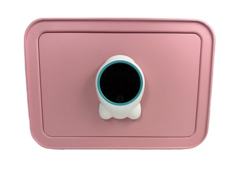 Różowy sejf biurowy domowy na kod i klucz elektroniczny skarbonka