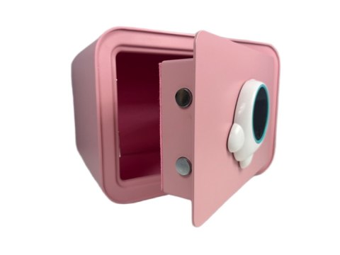 Różowy sejf biurowy domowy na kod i klucz