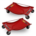 Wózki Manewrowe 450 kg 2 Sztuki Czerwone Rolki Transportowe do Samochodów