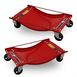 Wózki Manewrowe 450 kg 2 Sztuki Czerwone Rolki Transportowe do Samochodów