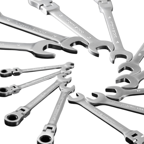 Zestaw Kluczy Oczkowych z Grzechotką 13 el Elastycznych 8-32mm Stal Walizka