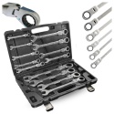 Zestaw Kluczy Oczkowych z Grzechotką 13 el Elastycznych 8-32mm Stal Walizka