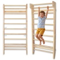 Drabinka gimnastyczna dla dzieci rehabilitacyjna 195cm drewniana z drążkiem