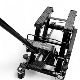 podnośnik motocyklowy hydrauliczny 680kg czarny stabilny mobilny trwały