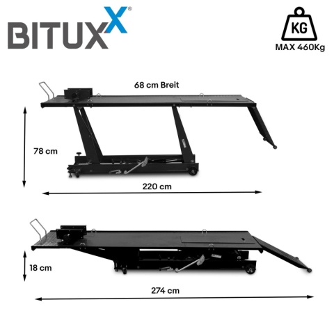 podnośnik motocyklowy platforma podnośnik hydrauliczny 464 kg stabilny