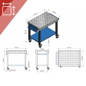 Mobilny Stół Spawalniczy Perforowany 81x52x87cm 250kg Bituxx