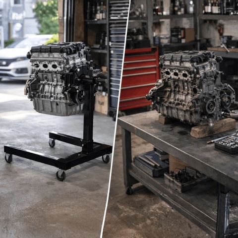 stojak do silnika 570 kg obrotowy uchwyt 8 pozycji mobilny na kółkach