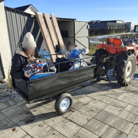 Przyczepka do traktorka ogrodowego 540 kg wywrotka z kiprem do quada ATV