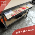 Stół Roboczy Warsztatowy 115x55 cm z Szufladą Hakami Udźwig 100 kg