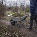 Taczka ogrodowa budowlana 100L 250kg stalowa koło pompowane wygodne uchwyty