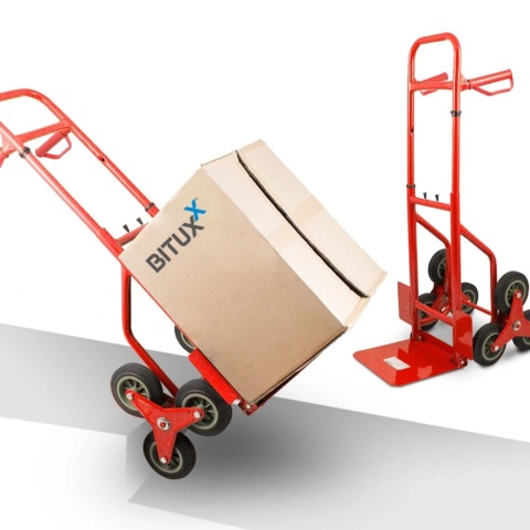 wózek schodowy transportowy 200 kg 6 kół gumowych regulowany uchwyt