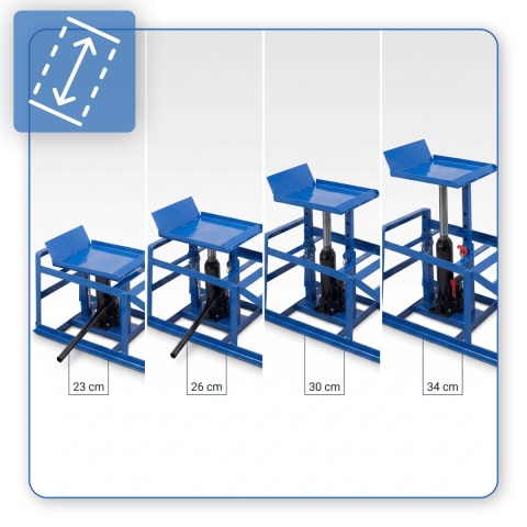 Rampy najazdowe hydrauliczne 2t komplet stalowe regulowane 23–34 cm