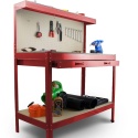 stół warsztatowy z uchwytami blat 115x55 cm szuflada haki x12 stabilny stal