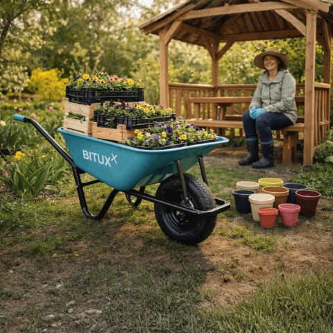 taczka ogrodowa taczka budowlana ogrodowa koło z łożyskiem 250 kg 100 L