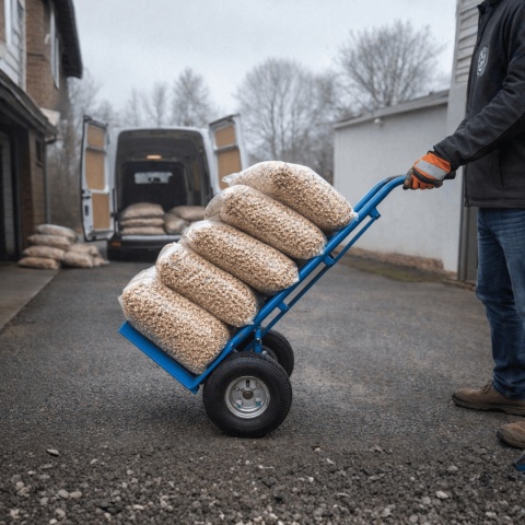 wózek magazynowy transportowy 200kg stalowy koła pneumatyczne magazyn ogród