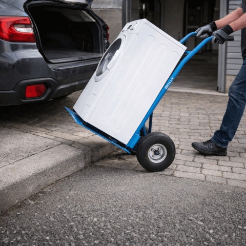 wózek magazynowy transportowy 200kg stalowy koła pneumatyczne magazyn ogród