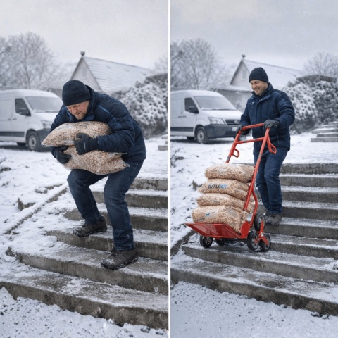 wózek schodowy transportowy 200 kg 6 kół gumowych regulowany uchwyt