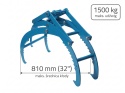 Chwytak do drewna 810mm 32" 1500kg samozaciskowy transportowy