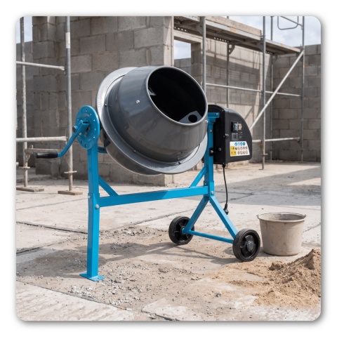 Betoniarka 65L 220W do betonu zaprawy gipsu stalowa 27,5 obr/min