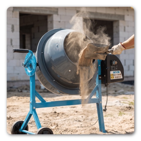 Betoniarka 65L 220W do betonu zaprawy gipsu stalowa 27,5 obr/min