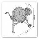 Betoniarka 65L 220W do betonu zaprawy gipsu stalowa 27,5 obr/min