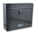 Skrzynka pocztowa na listy z wrzutem szara metalowa z zamkiem 36x31 cm