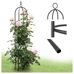 Pergola Metalowa Ogrodowa Wspornik na Różę Pnącą 195cm Ozdobna do Donicy