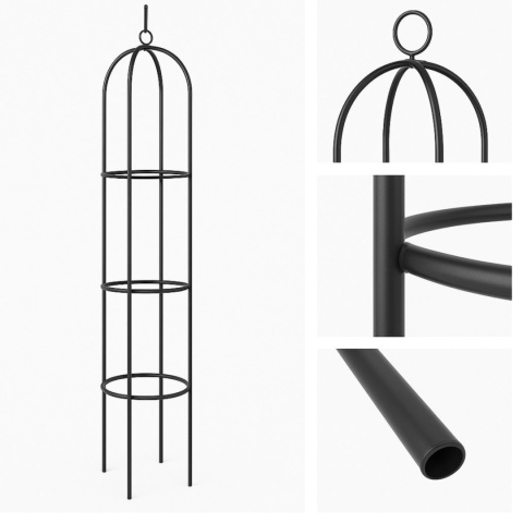 Pergola Metalowa Ogrodowa Wspornik na Różę Pnącą 195cm Ozdobna do Donicy