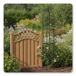 Pergola Metalowa Ogrodowa Wspornik na Różę Pnącą 195cm Ozdobna do Donicy