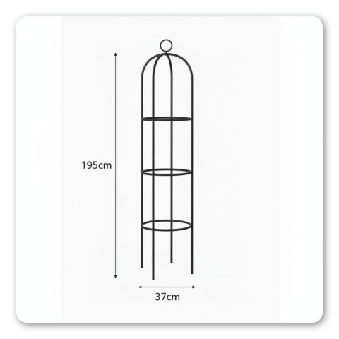Pergola Metalowa Ogrodowa Wspornik na Różę Pnącą 195cm Ozdobna do Donicy